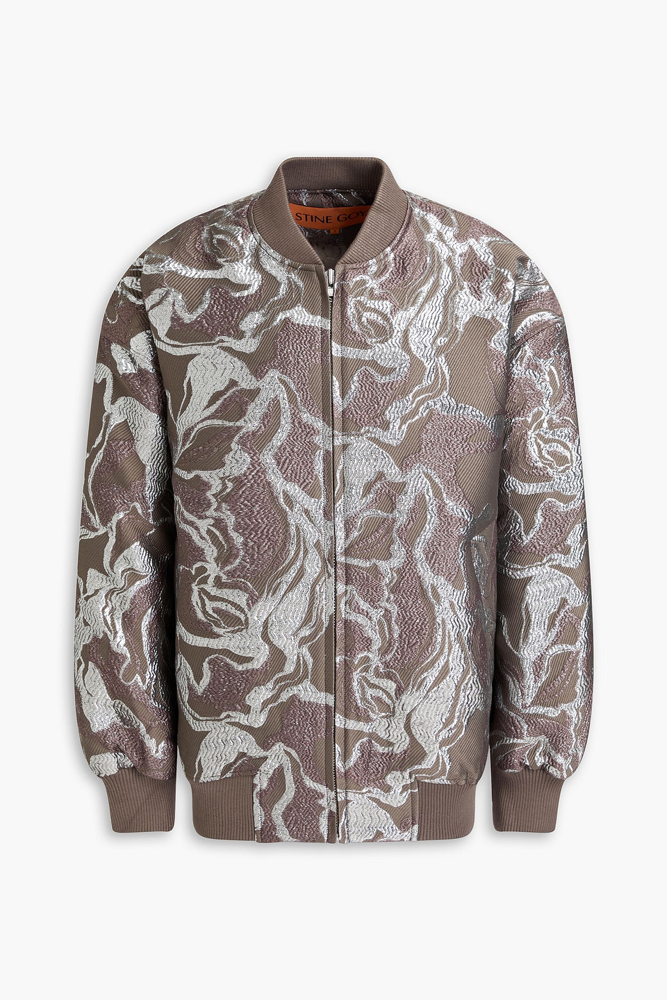 Stine Goya Oversized-bomberjacke Aus Brokat Mit Metallic-effekt In Taupe
