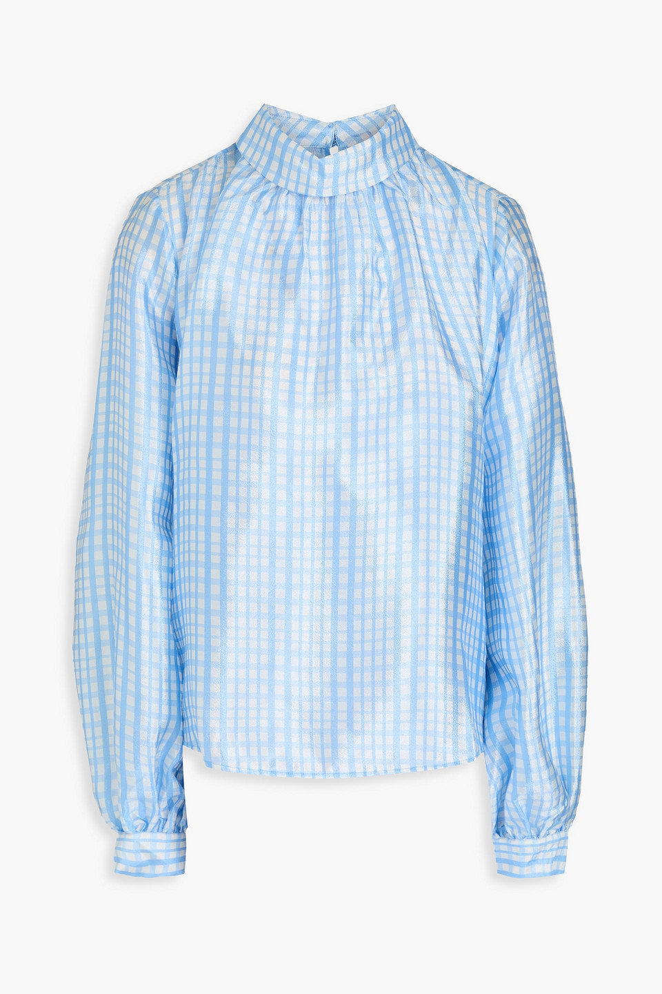 Checked satin blouse