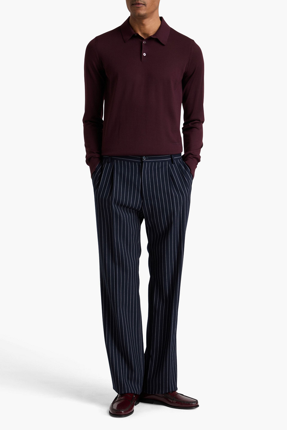  Dolce&gabbana - Kaschmirpullover Mit Polokragen - Burgunderrot - It 46 