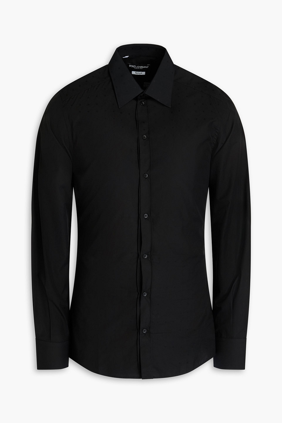DOLCE & GABBANA POLKA-DOT COTTON-JACQUARD SHIRT