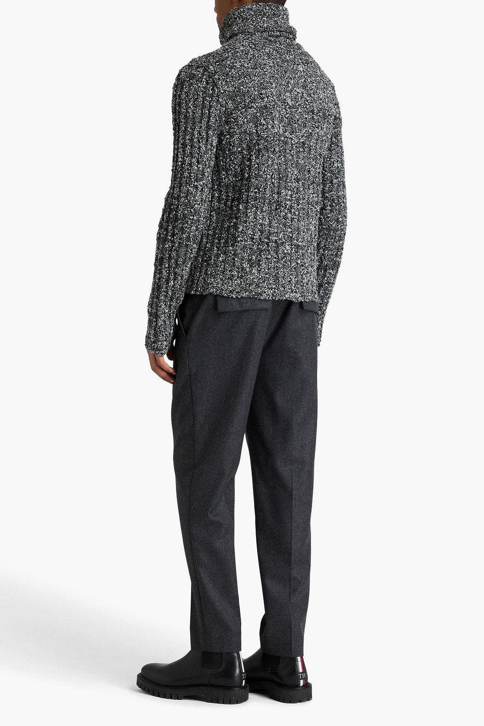 Dolce&gabbana - Melierter Rollkragenpullover Aus Bouclé-strick Aus Einer Wollmischung - Schwarz - It 44 