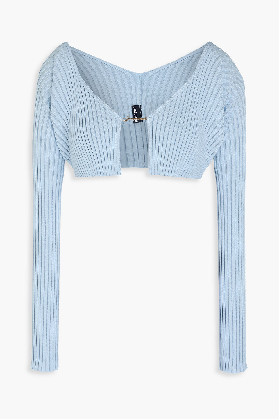Pralù cropped embellished ribbed-knit top
