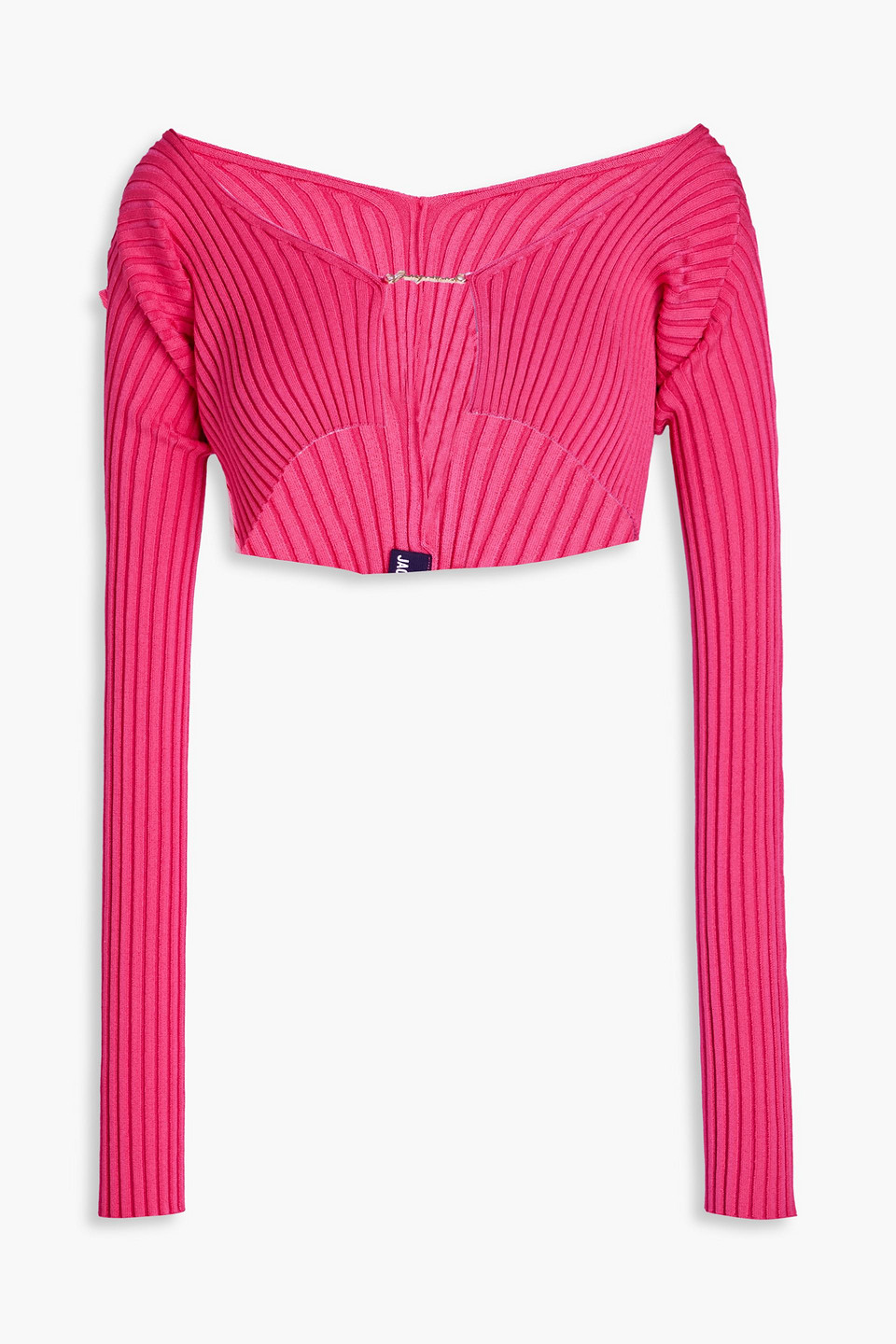 Pralù cropped embellished ribbed-knit top