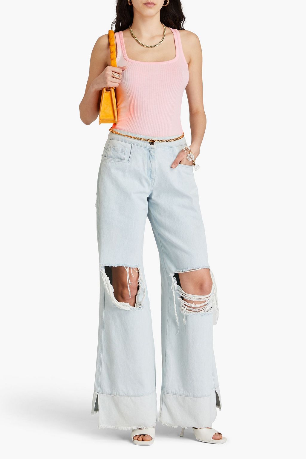 JACQUEMUS Caraco ribbed cotton bodysuit