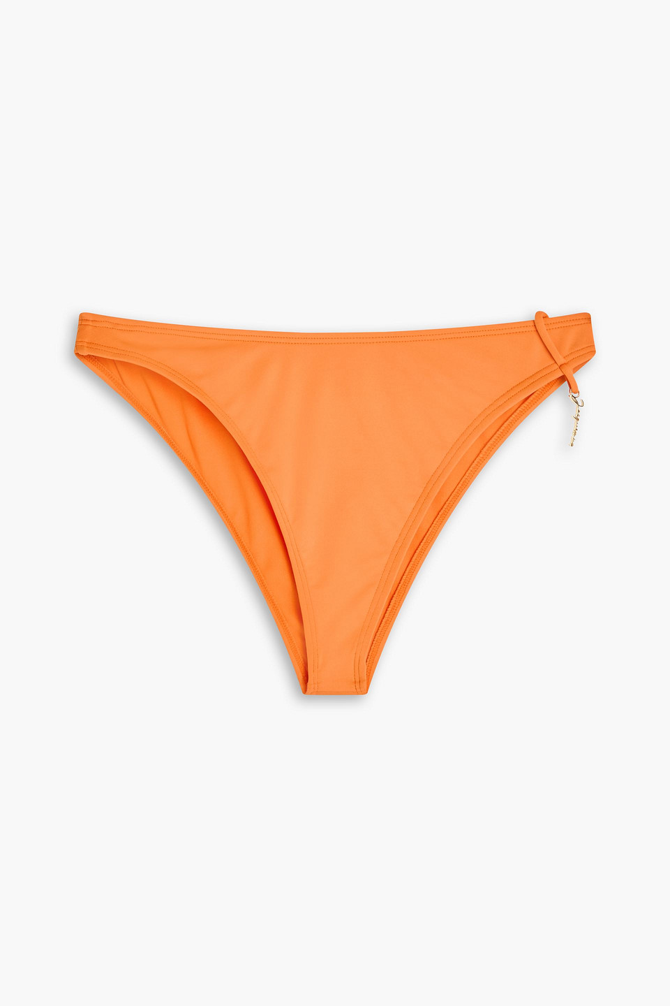 Jacquemus Embellished Mid-rise Bikini Briefs In Orange