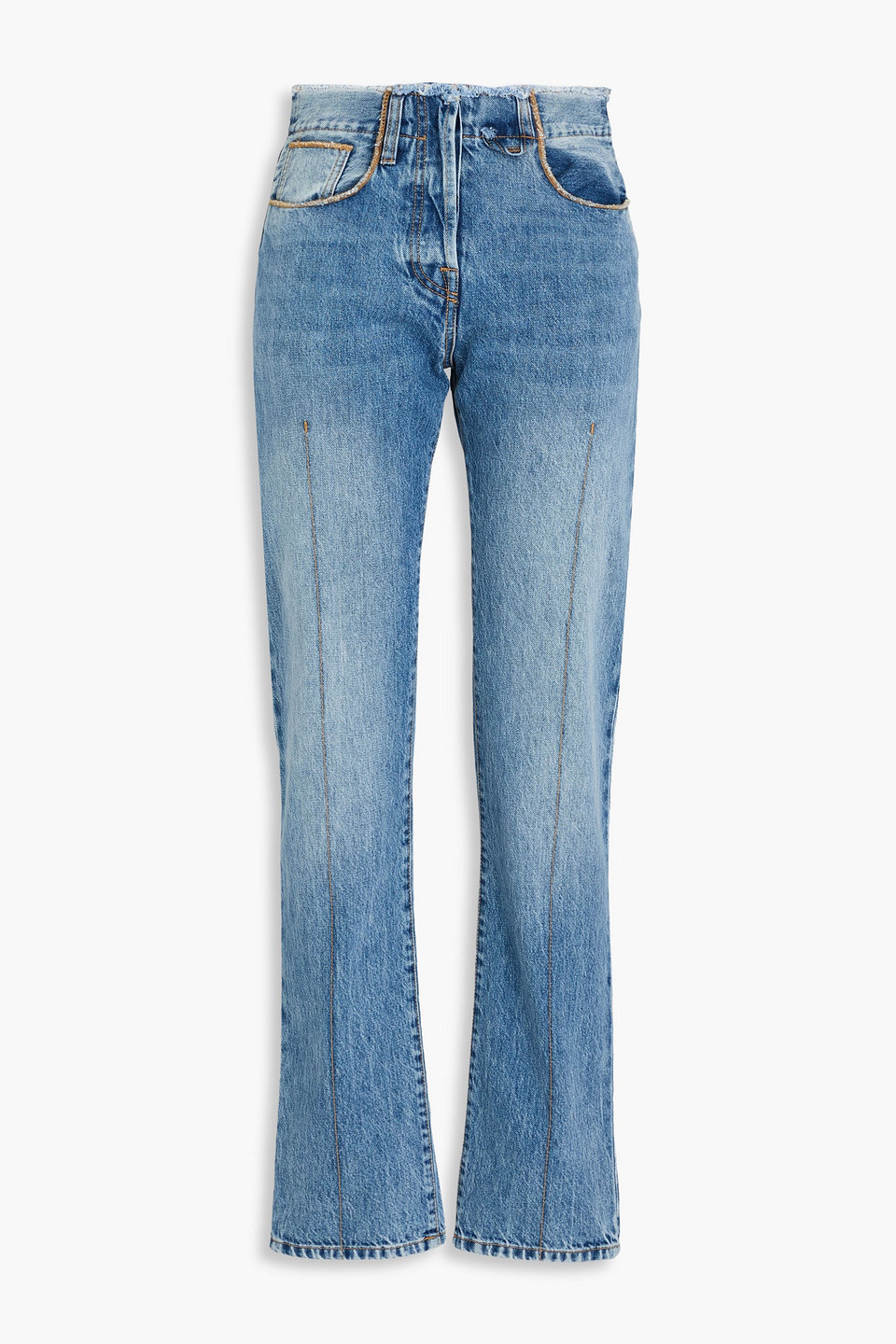 Le Haut De Nimes distressed high-rise straight-leg jeans