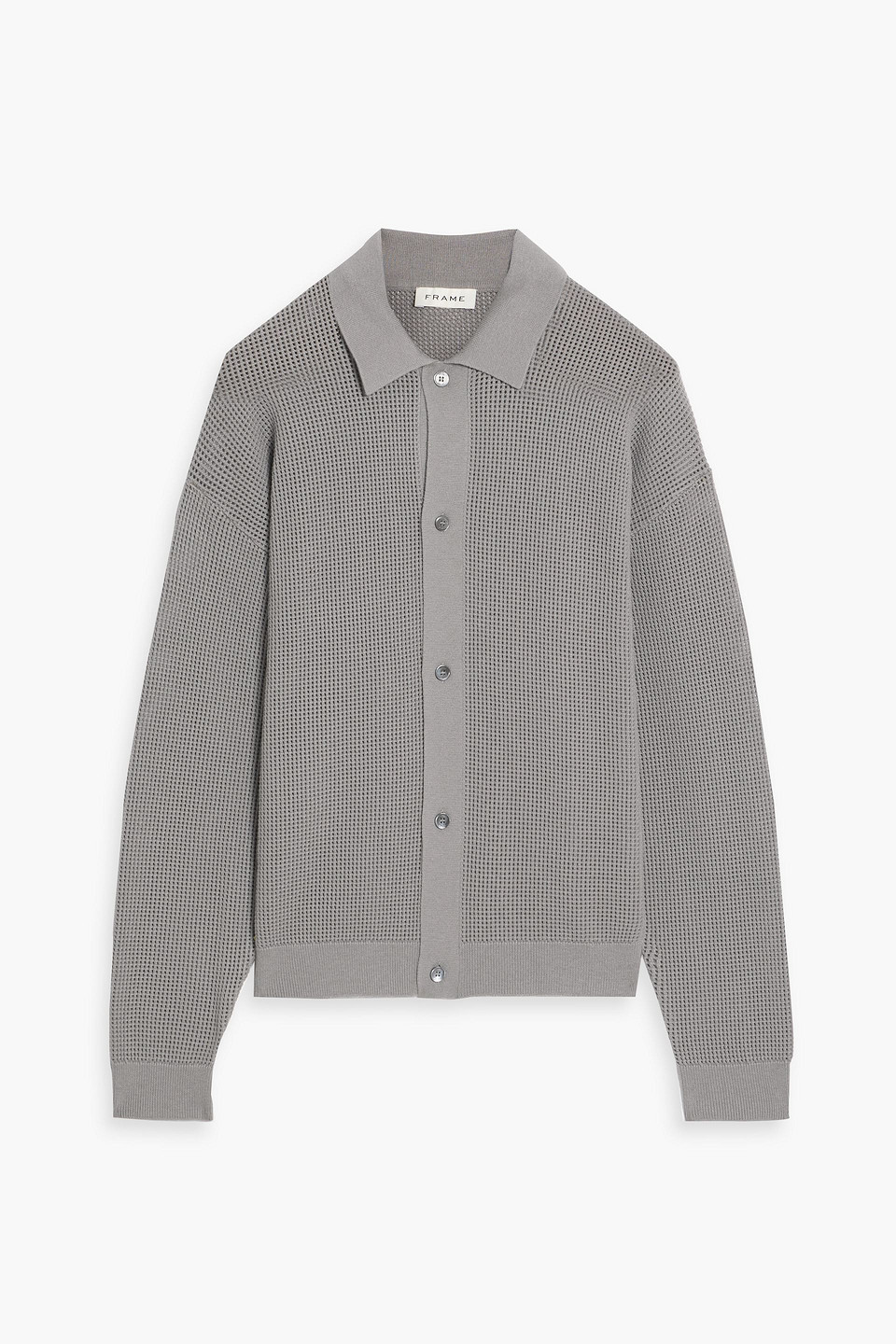 frame - open-knit cardigan - gray - xl