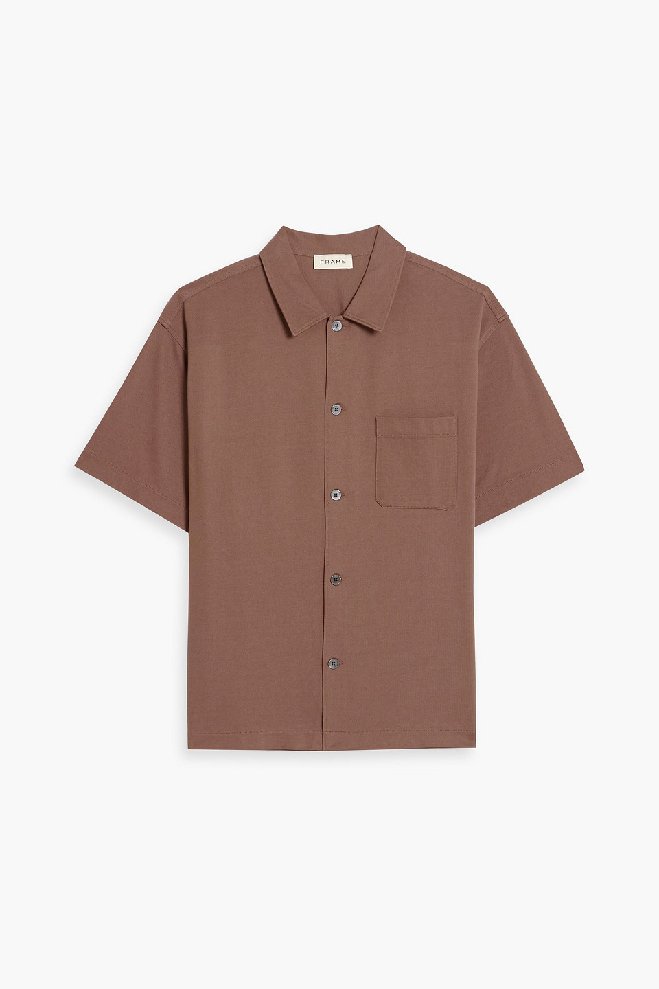 frame - cotton-piqué shirt - brown - s