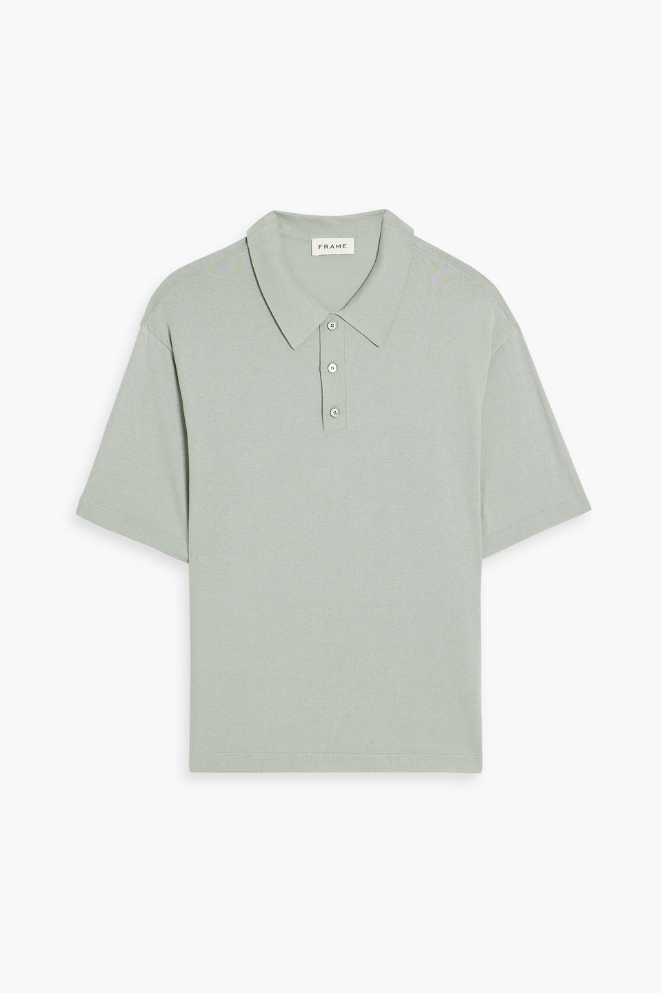 frame - silk and cotton-blend polo shirt - green - s