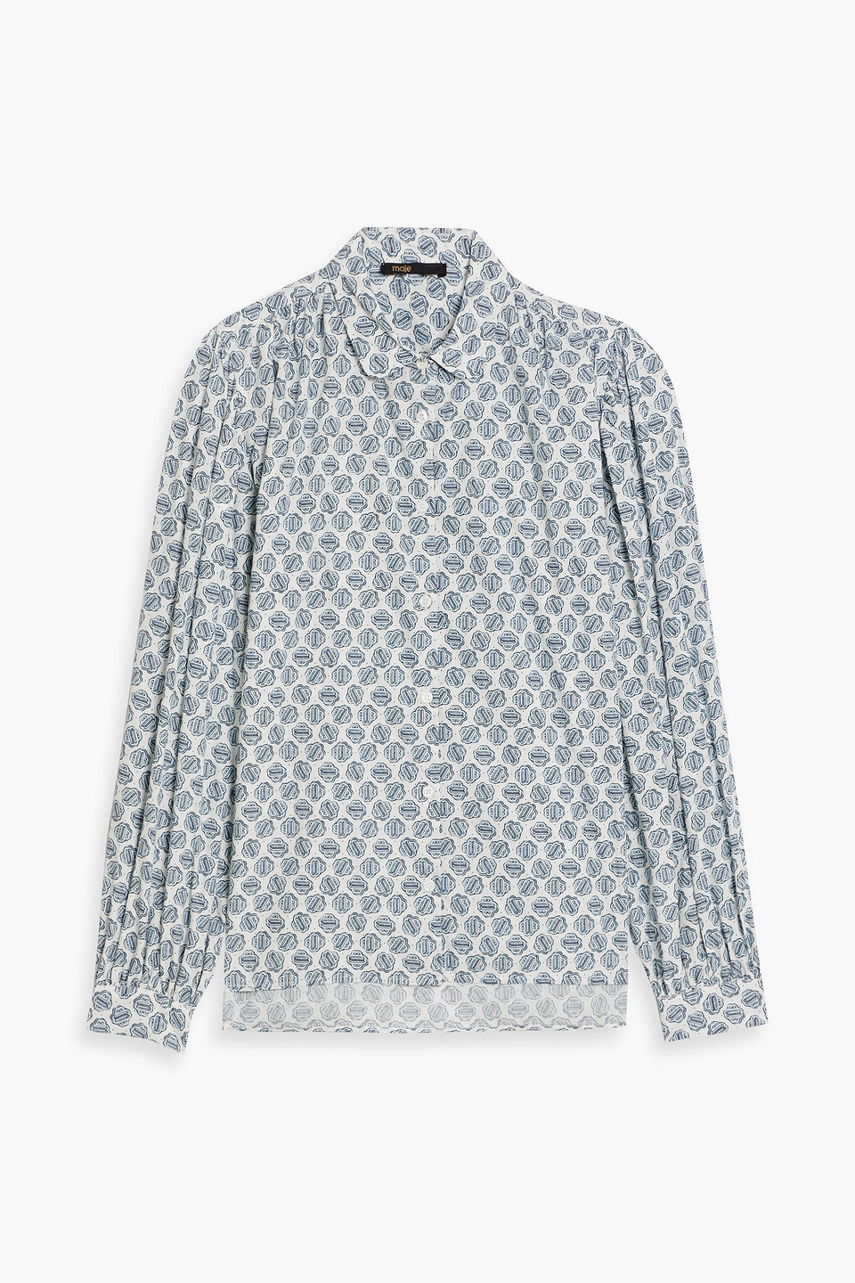 Maje Printed Cotton-poplin Shirt In White