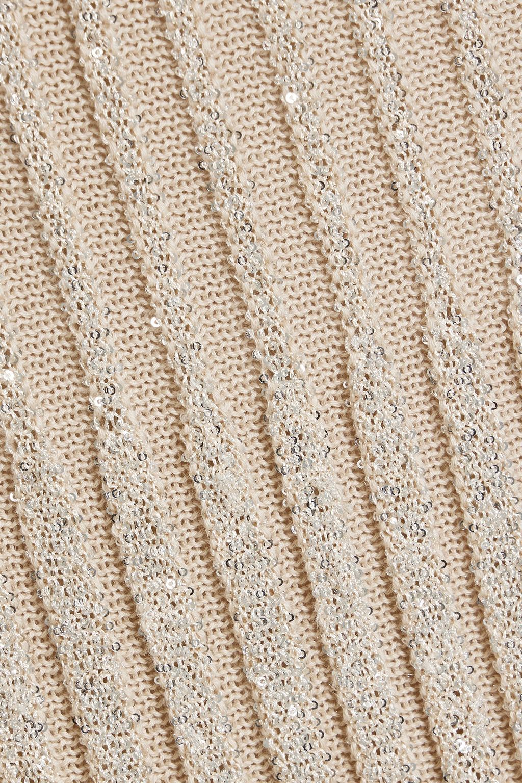 BRUNELLO CUCINELLI Ribbed sequin-embellished crochet-knit midi skirt