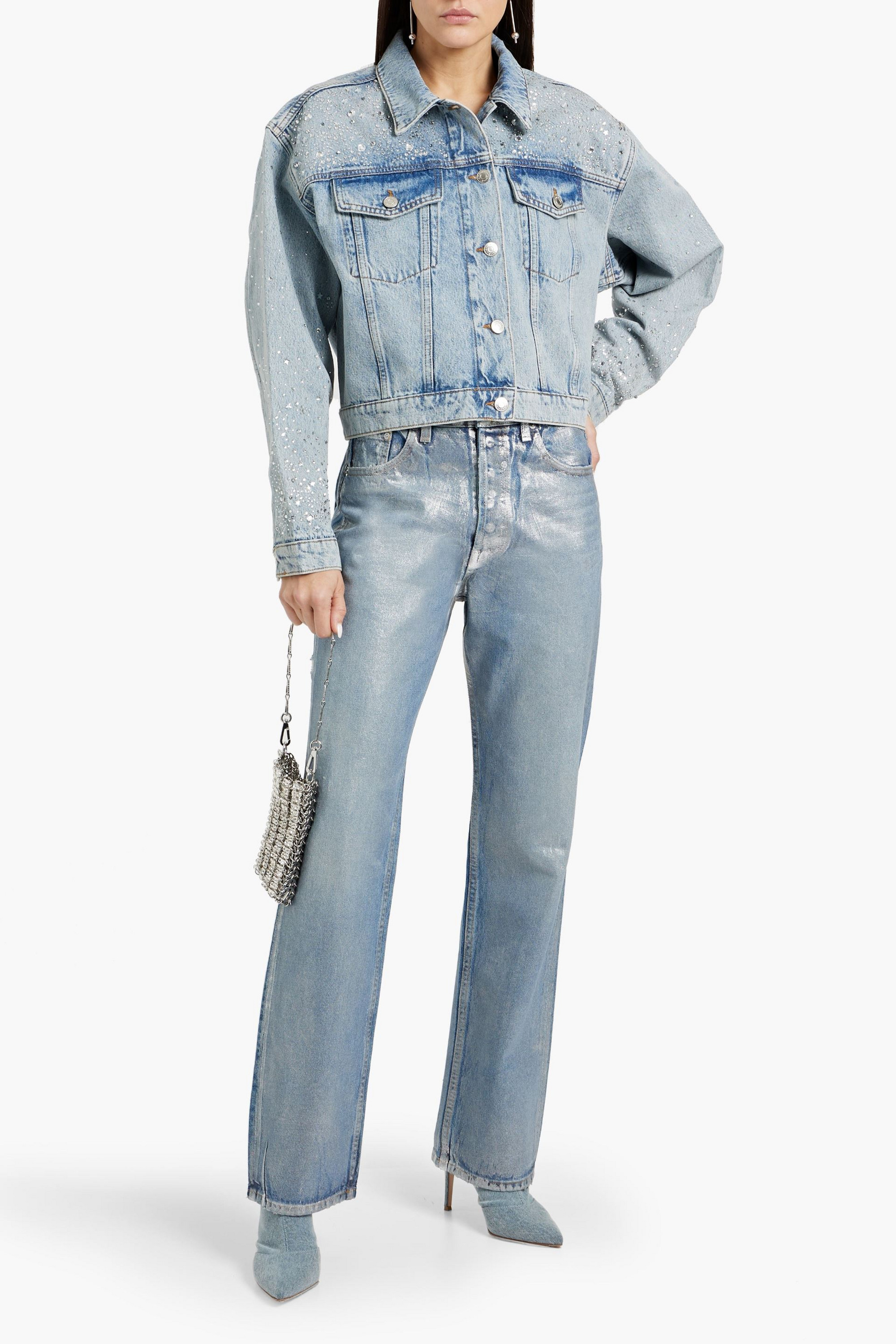 MAJE Embellished denim jacket