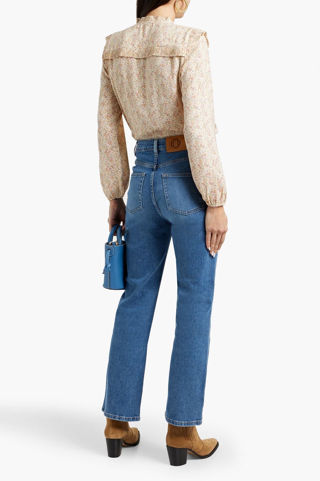 MAJE High-rise straight-leg jeans
