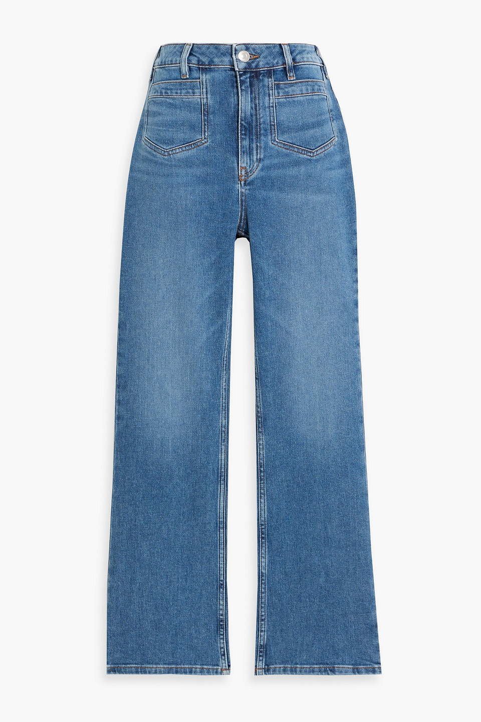 Maje High-rise Straight-leg Jeans In Mid Denim
