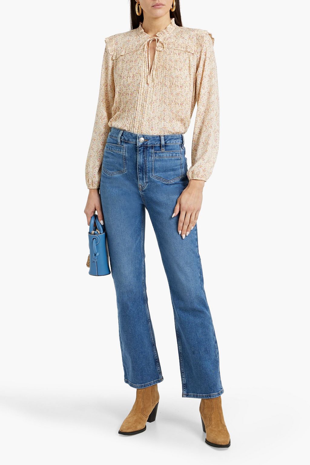 MAJE High-rise straight-leg jeans