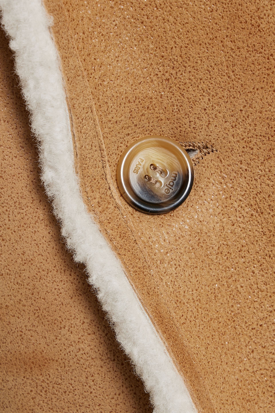 Maje Shearling Jacket In Brown