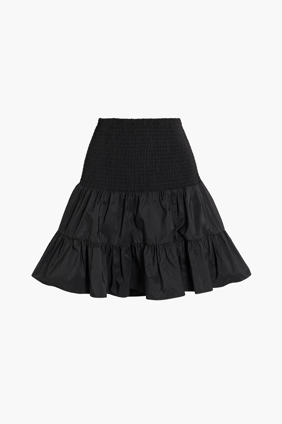 Maje Shirred Taffeta Mini Skirt In Black