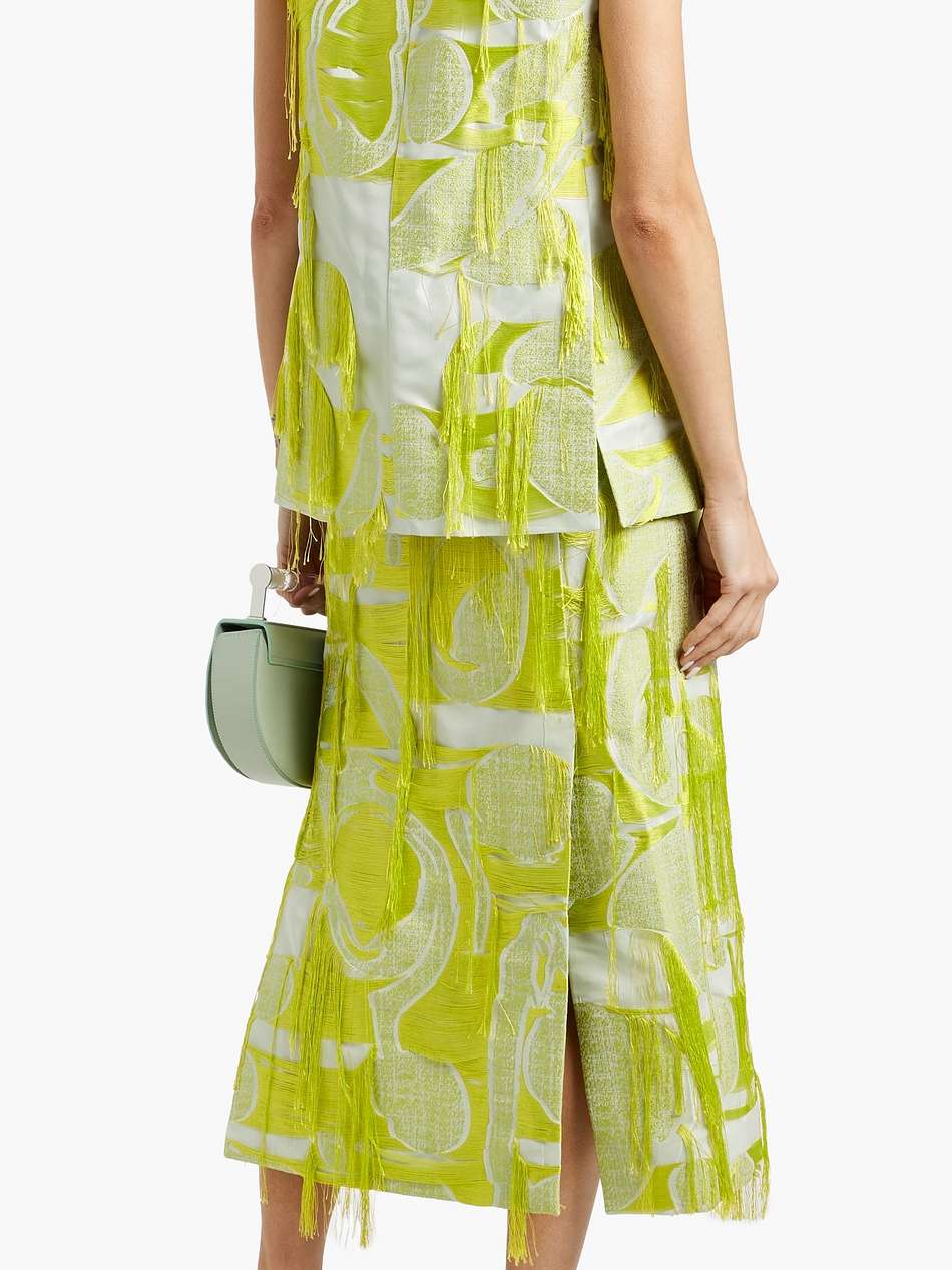 medeia fringed jacquard top