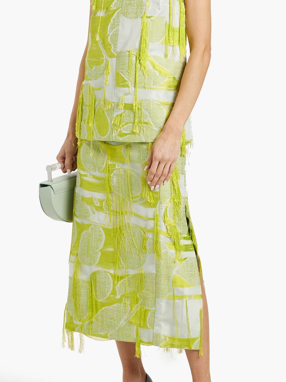 medeia fringed jacquard top
