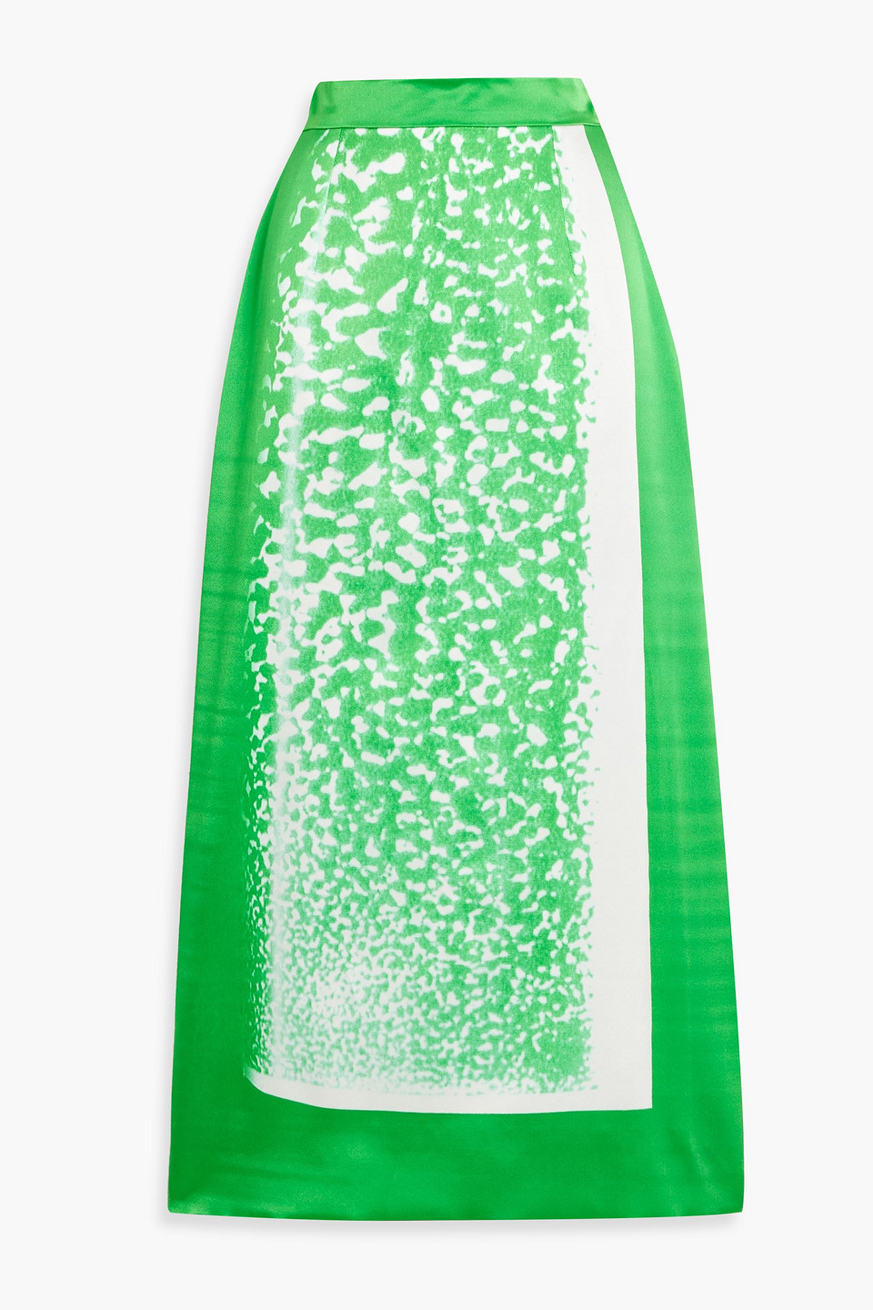 Roksanda Printed Silk-satin Midi Skirt In Green