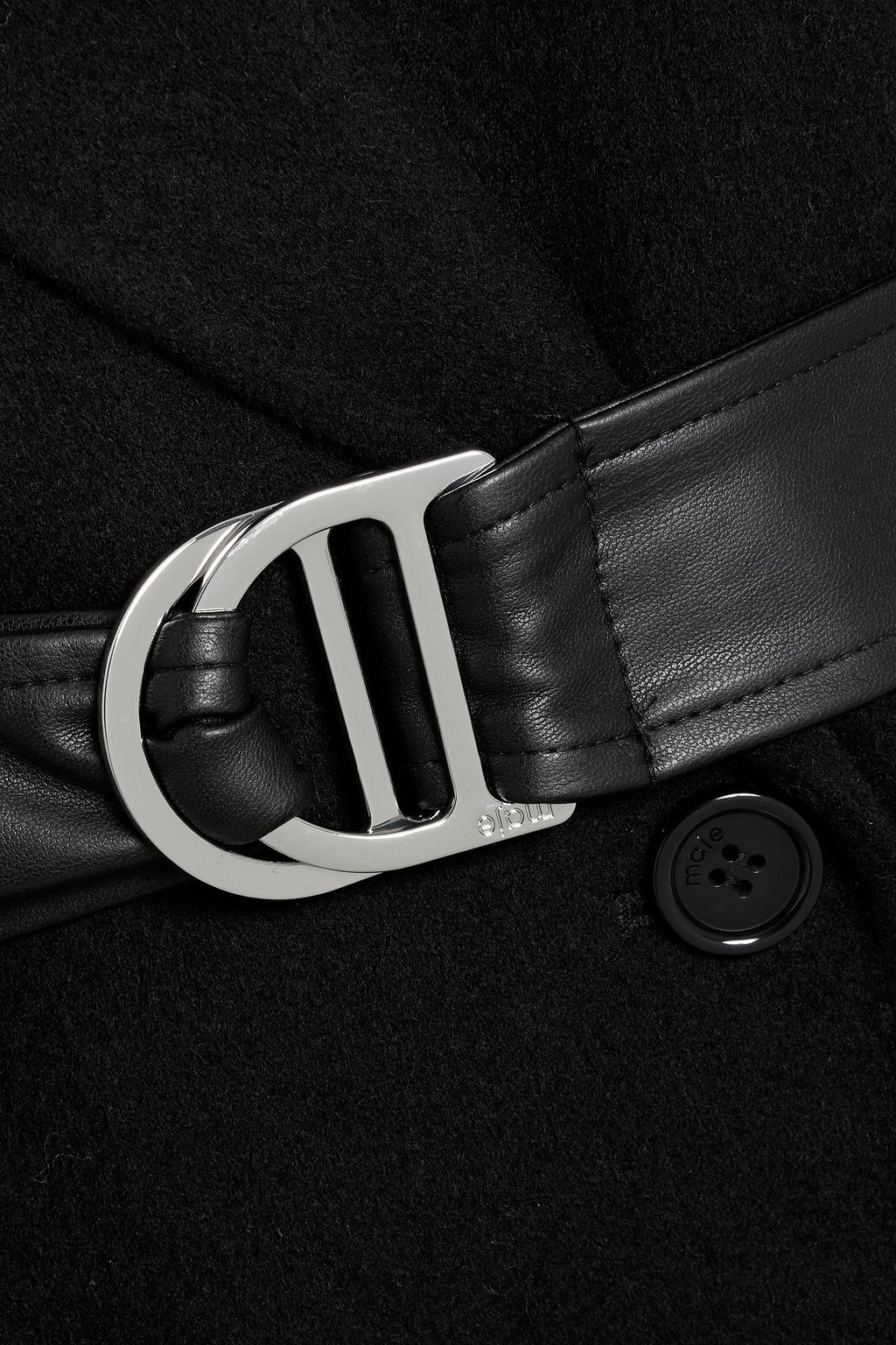 MAJE Belted wool-blend felt coat