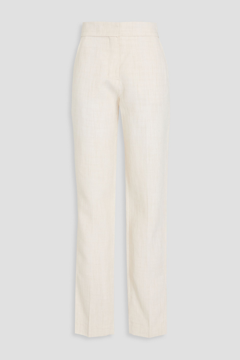 Jacquemus Tibau Linen-blend Straight-leg Pants In Ecru