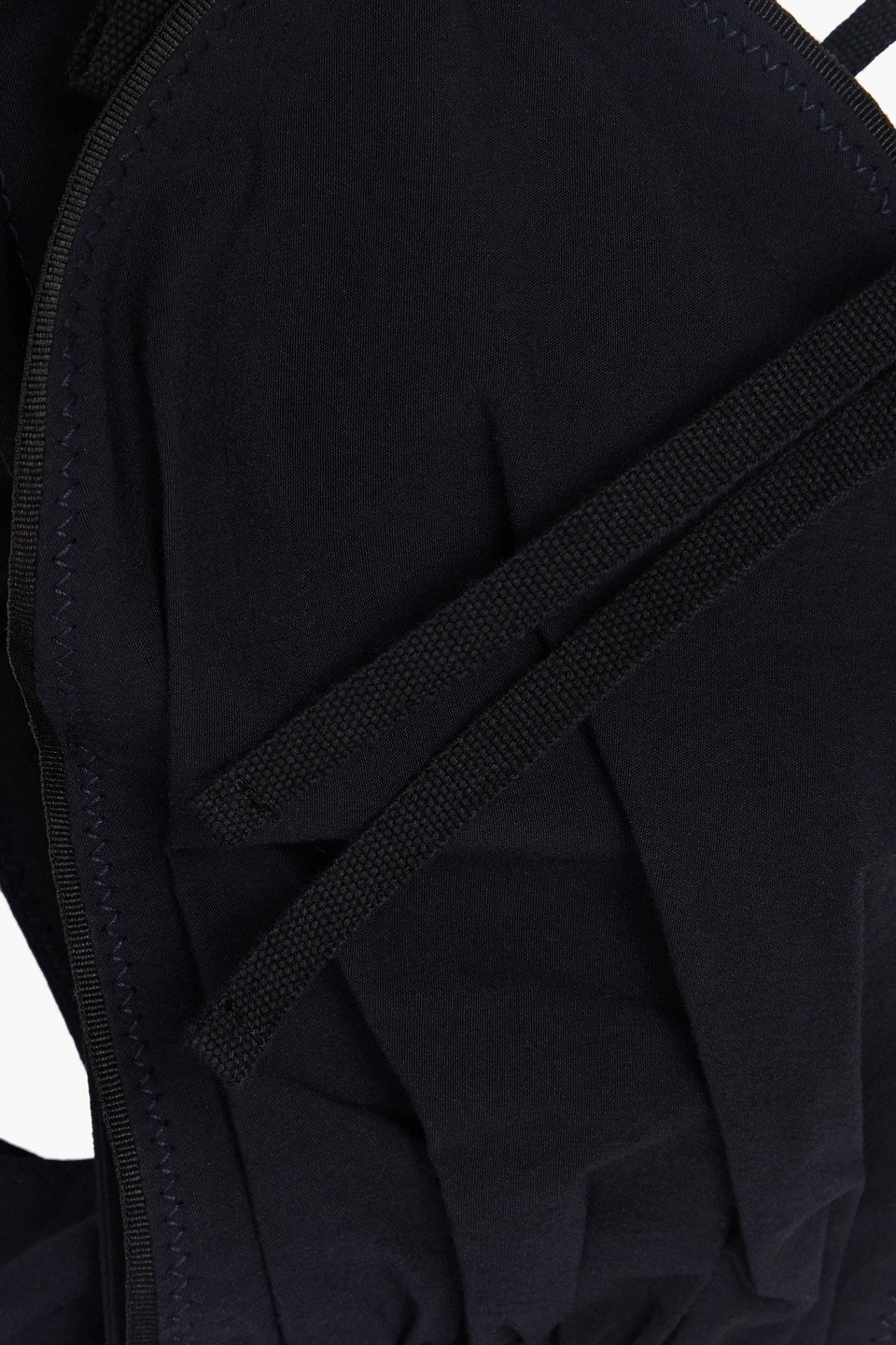 JACQUEMUS CUTOUT RUCHED COTTON-BLEND POPLIN MIDI DRESS