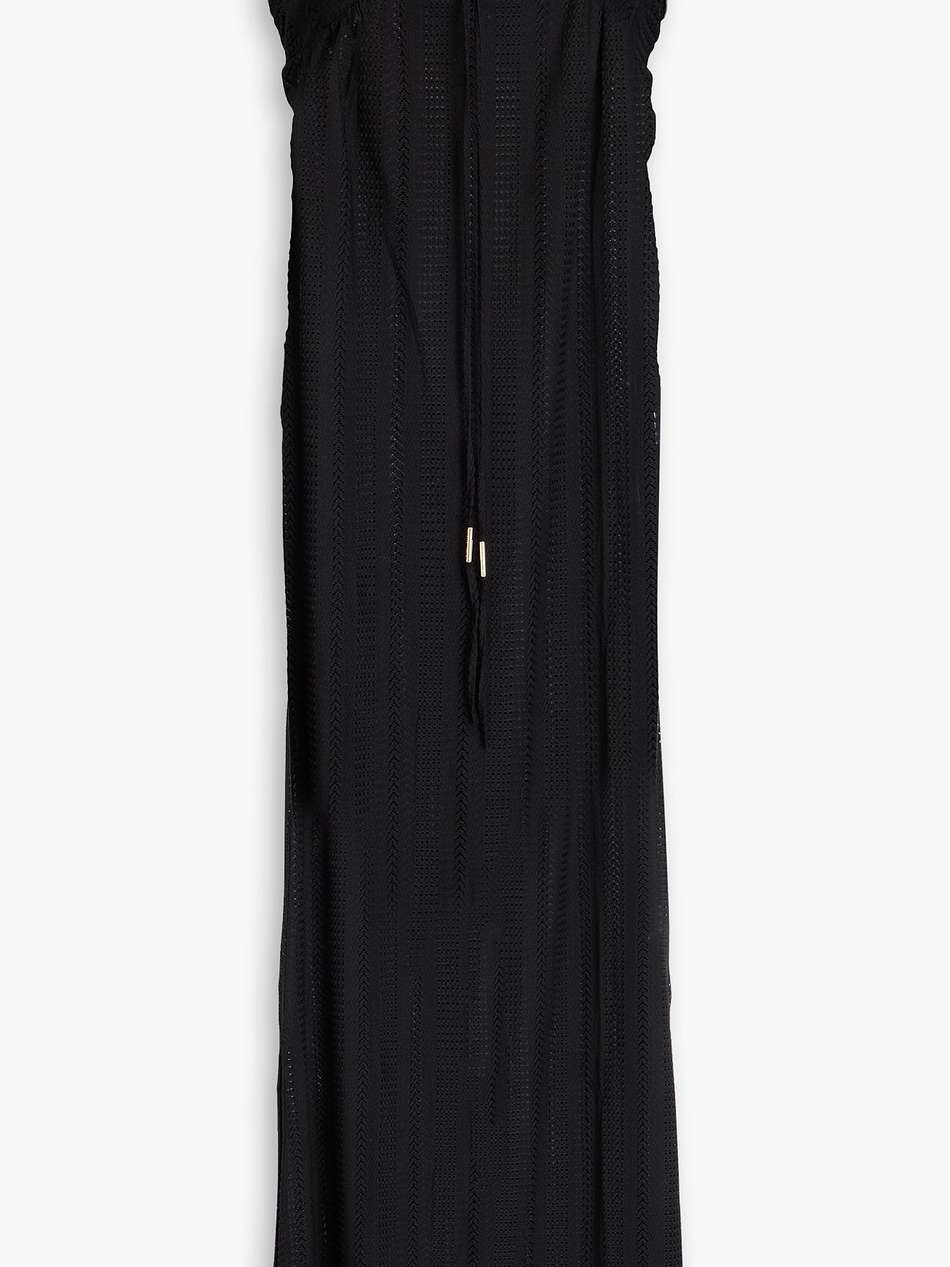 mila cutout crochet-knit halterneck maxi dress