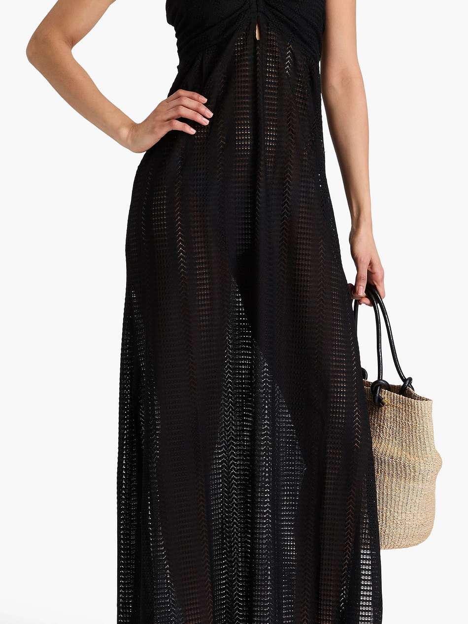 mila cutout crochet-knit halterneck maxi dress