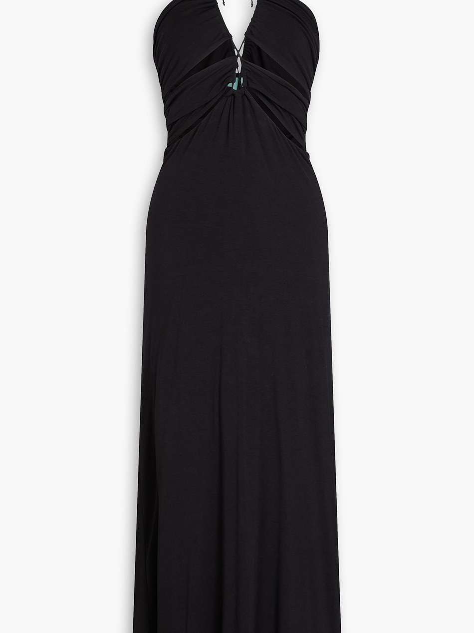 giana cutout jersey halterneck maxi dress
