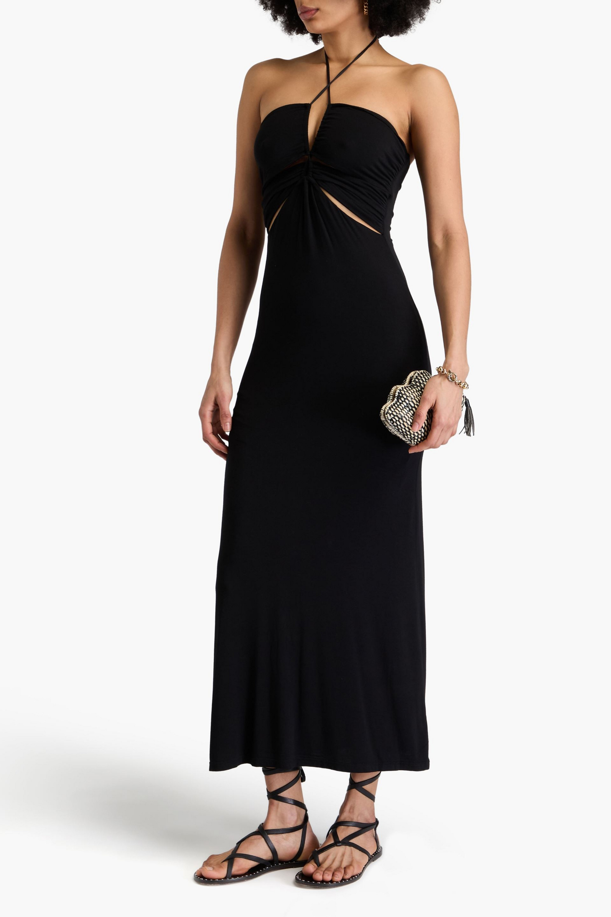 Melissa Odabash Giana cutout jersey halterneck maxi dress