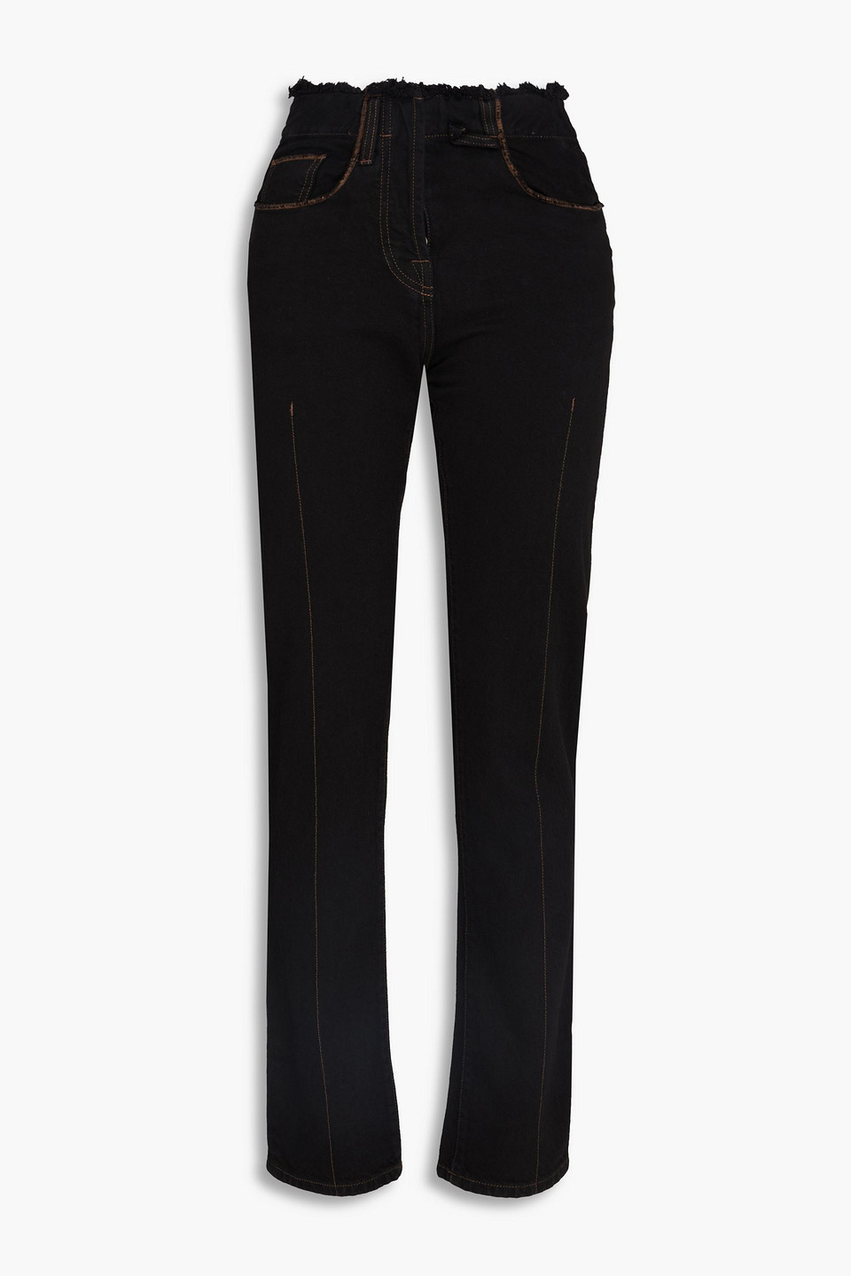 Jacquemus Le De Nîmes Linon Frayed Slim-leg Jeans In Schwarz