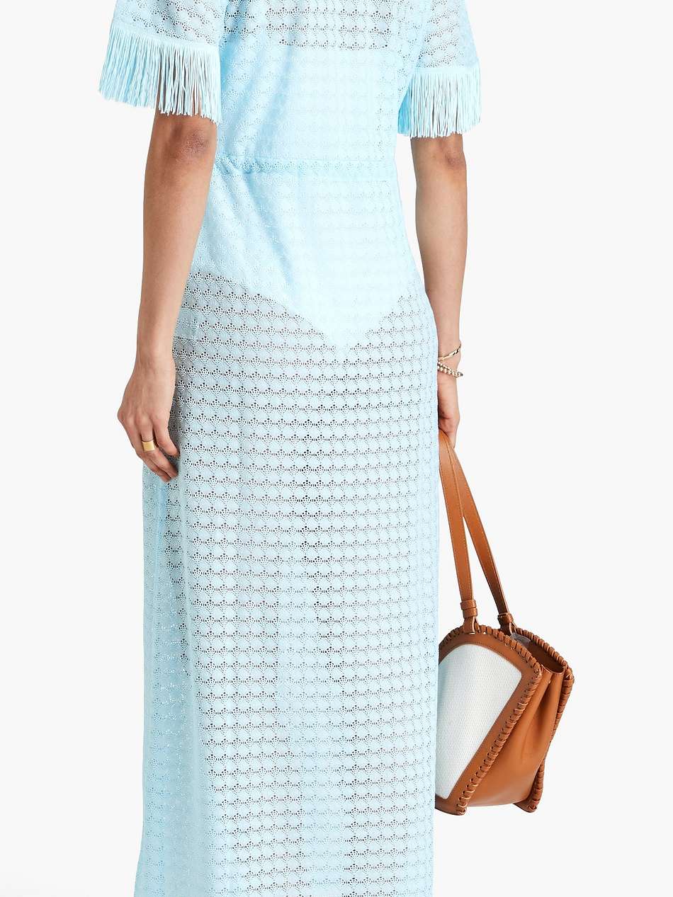 phoebe fringed crocheted maxi dress