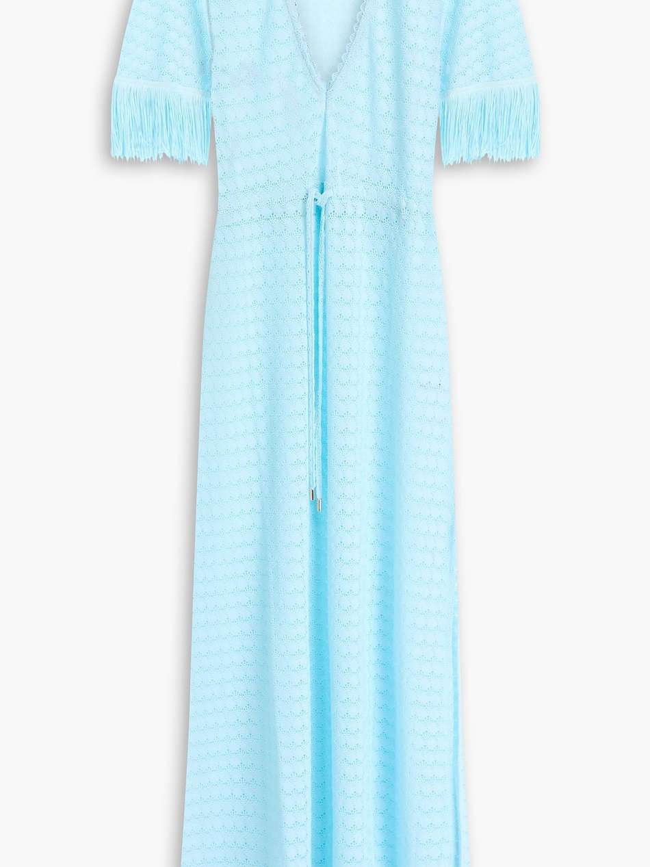phoebe fringed crocheted maxi dress