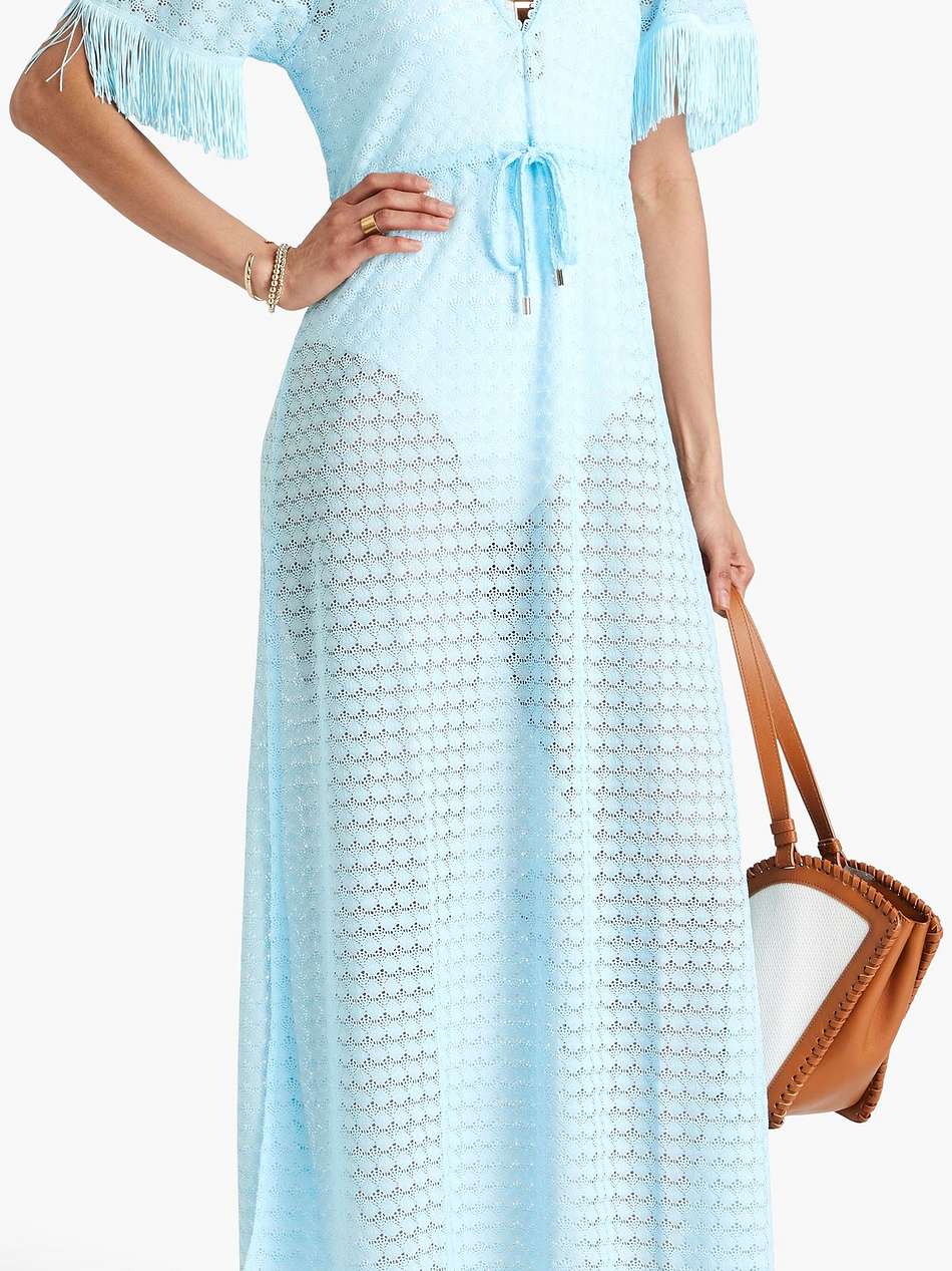 phoebe fringed crocheted maxi dress