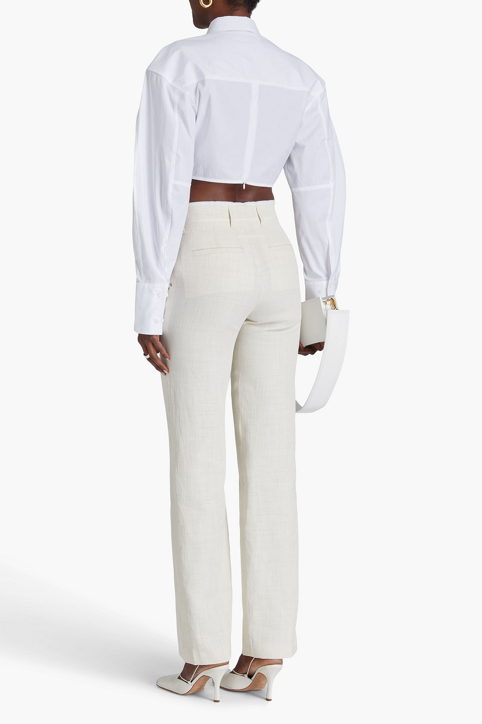 JACQUEMUS LINEN-BLEND STRAIGHT-LEG PANTS