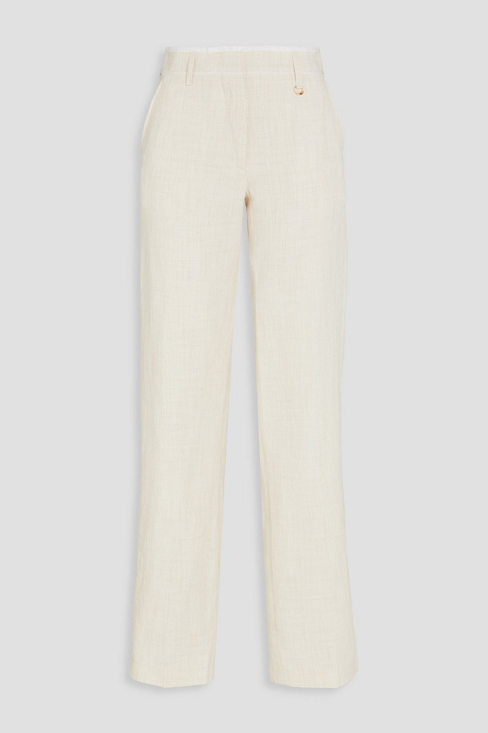 JACQUEMUS LINEN-BLEND STRAIGHT-LEG PANTS