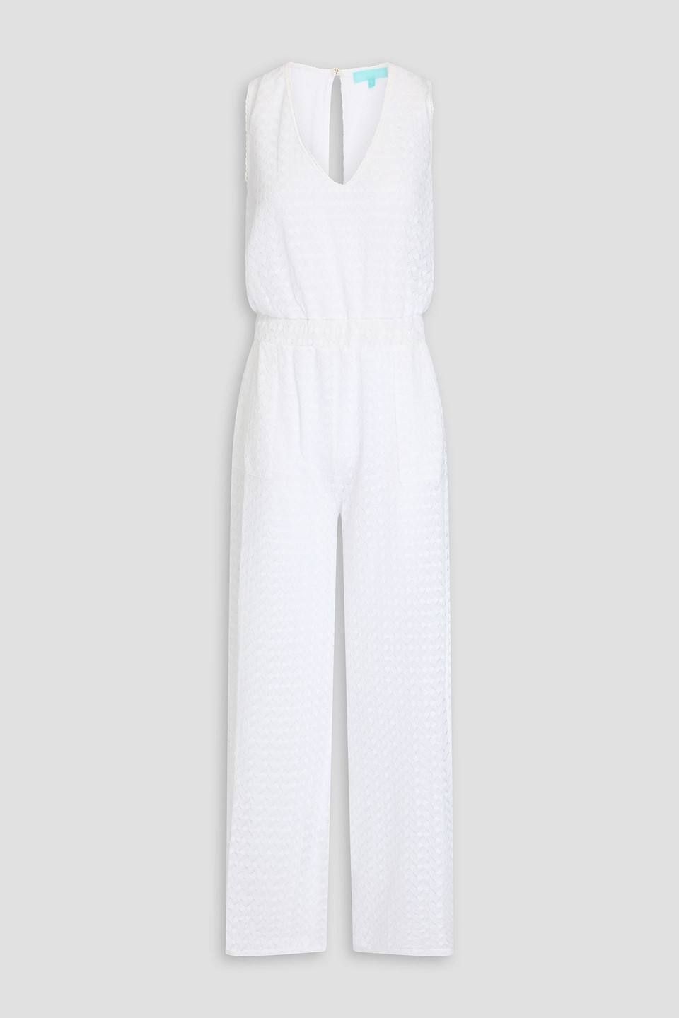 Melissa Odabash Gracie Crocheted Jumpsuit In White