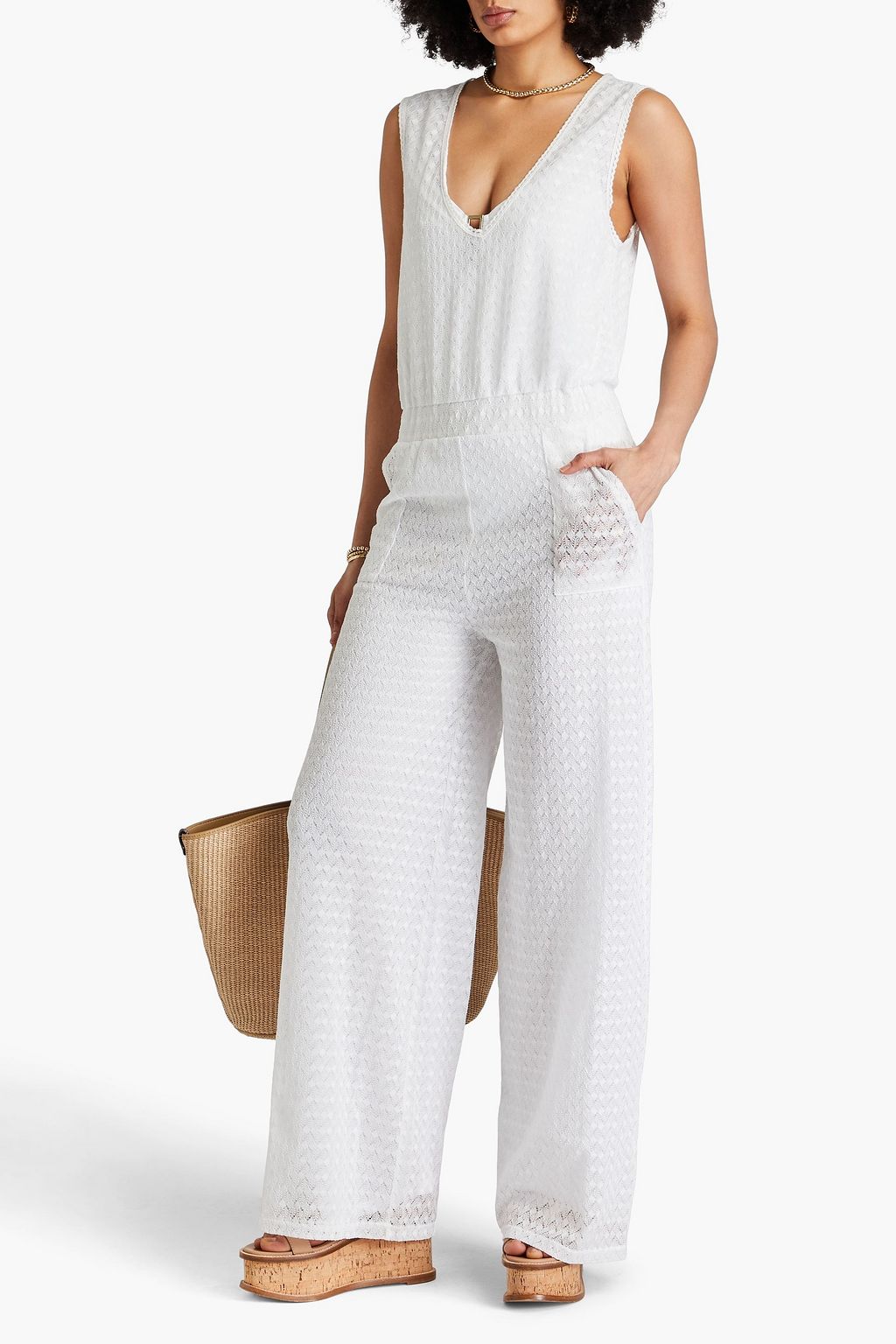 MELISSA ODABASH Gracie crochet jumpsuit