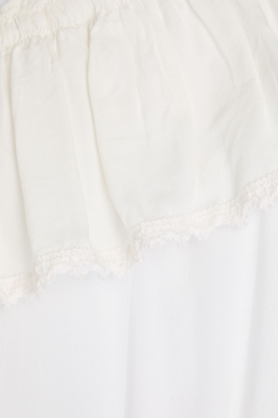 Shop Melissa Odabash Debbie One-shoulder Ruffled Voile Mini Dress In Ivory