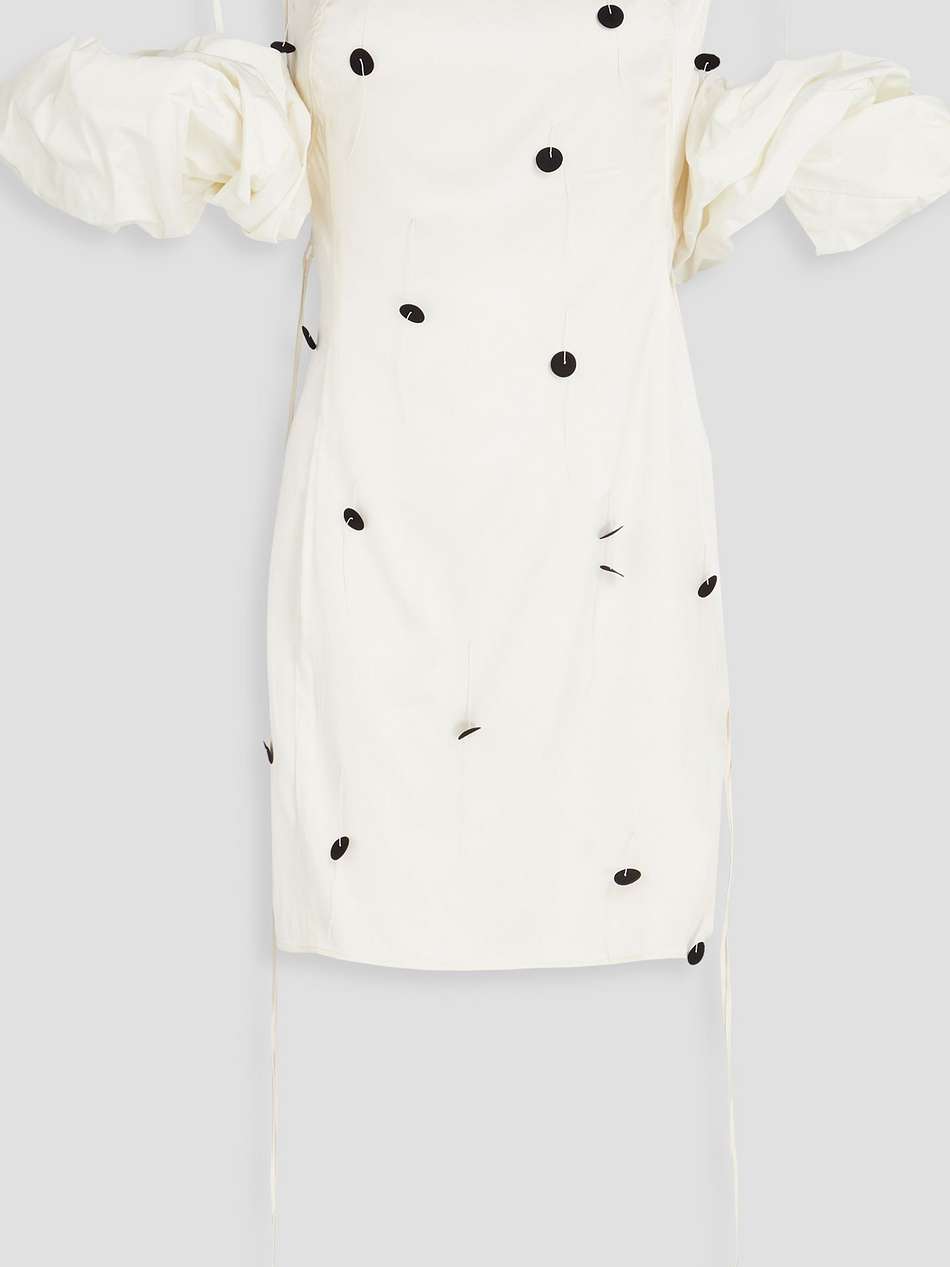 chouchou polka-dot satin mini dress