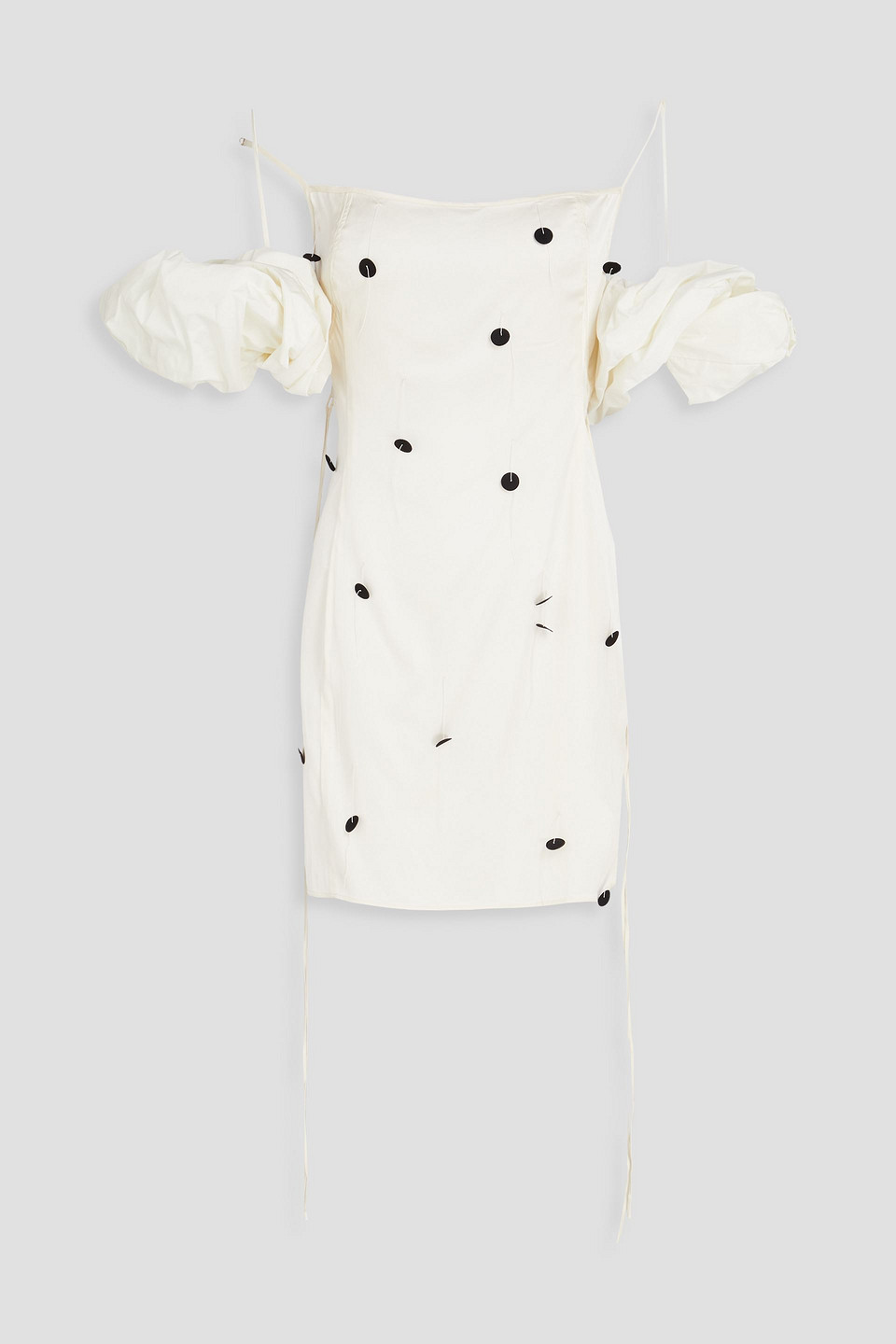 Jacquemus Mini Darling Polka Dot Dress In Ivory