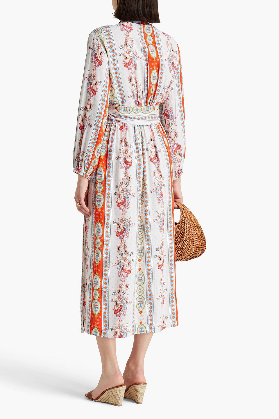 Melissa Odabash Rachel Paisley-print Voile Midi Wrap Dress In White