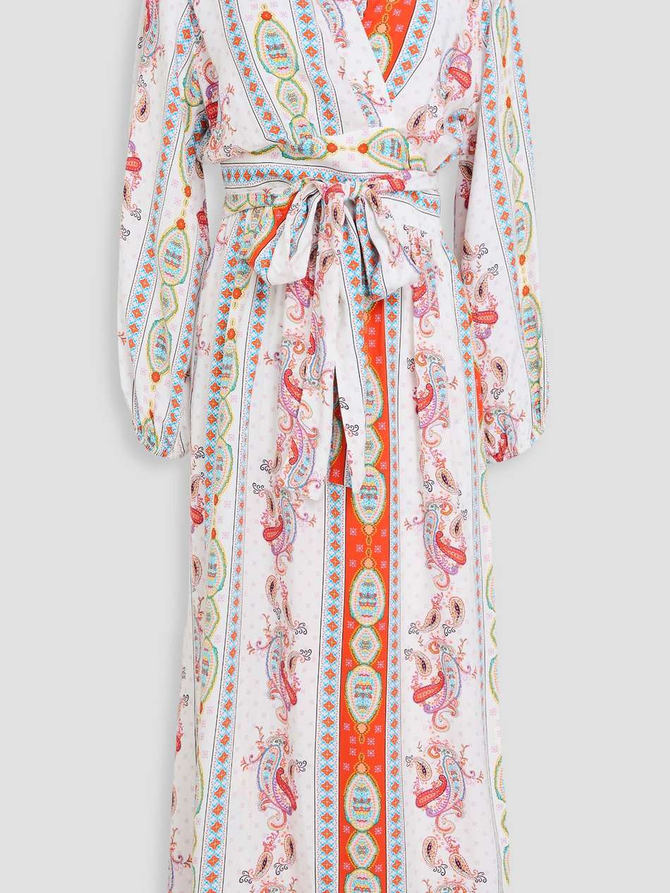 rachel paisley-print voile midi wrap dress