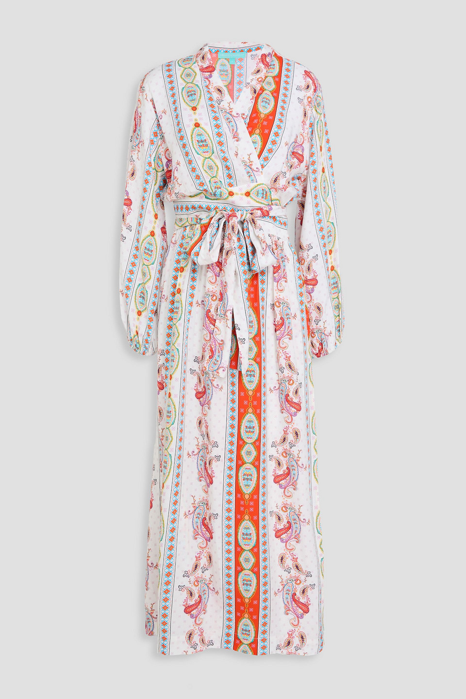 Melissa Odabash Rachel Paisley-print Voile Midi Wrap Dress In White