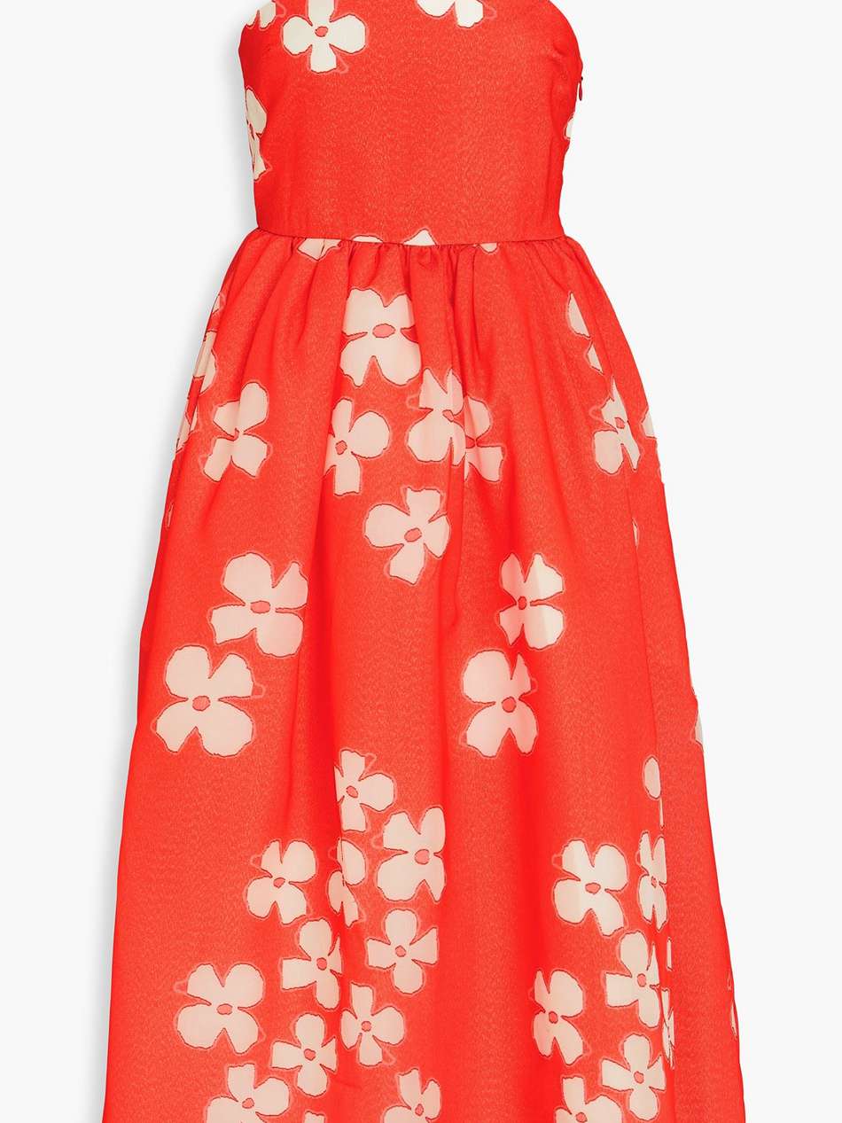 yanina floral-jacquard midi dress