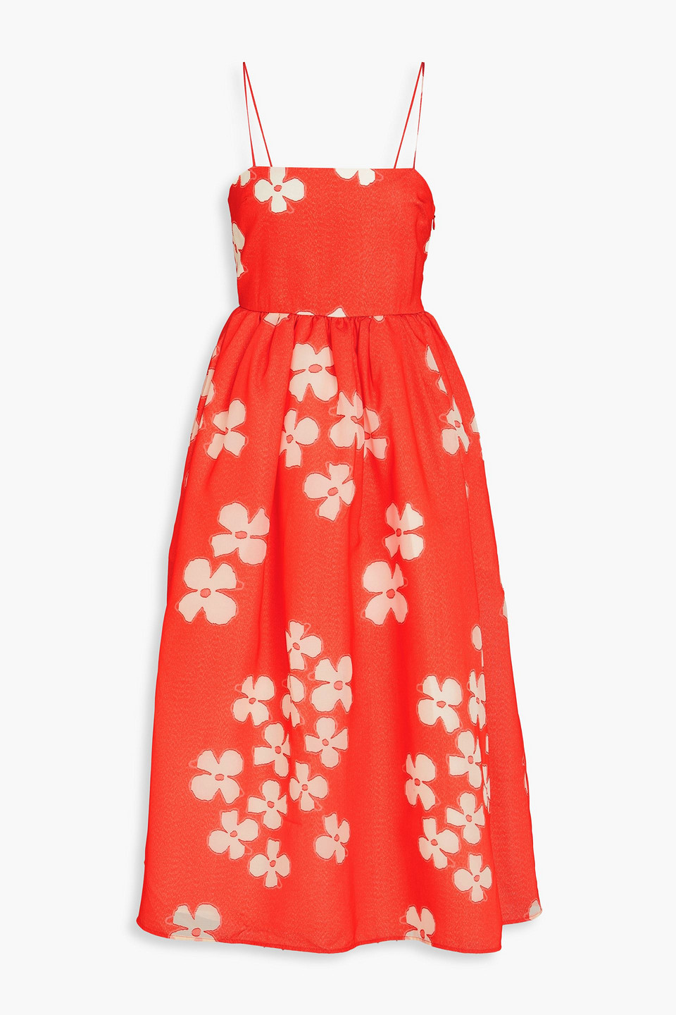Stine Goya Yanina Midikleid Aus Floralem Jacquard In Orange