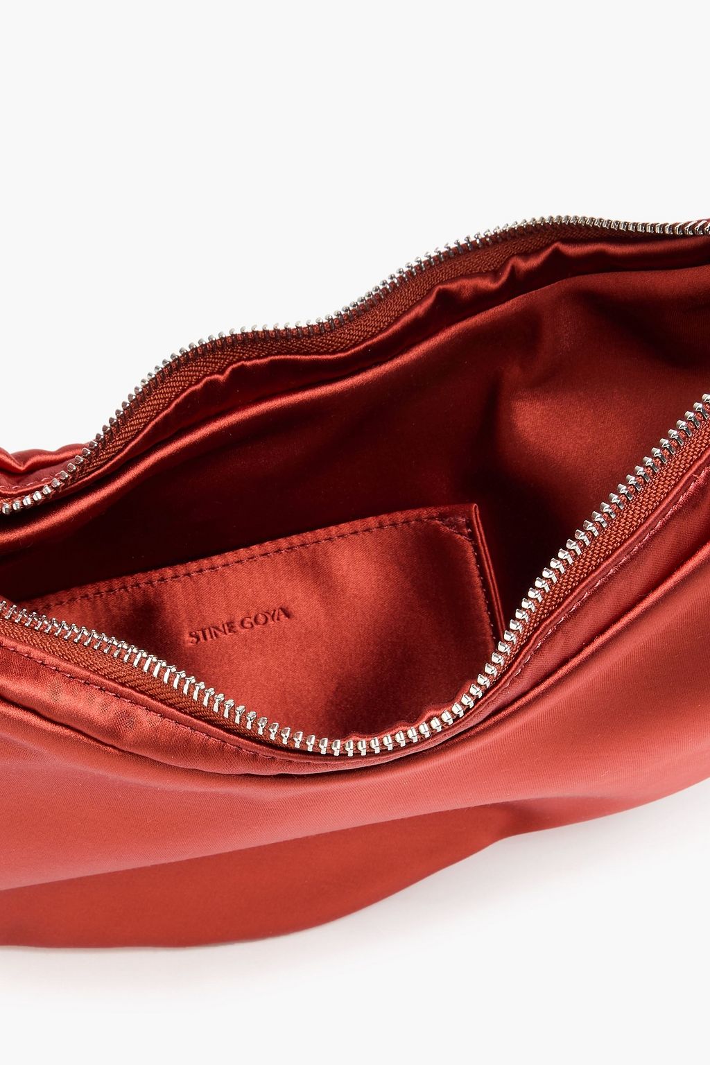 STINE GOYA حقيبة كتف من الساتان بتصميم معقود