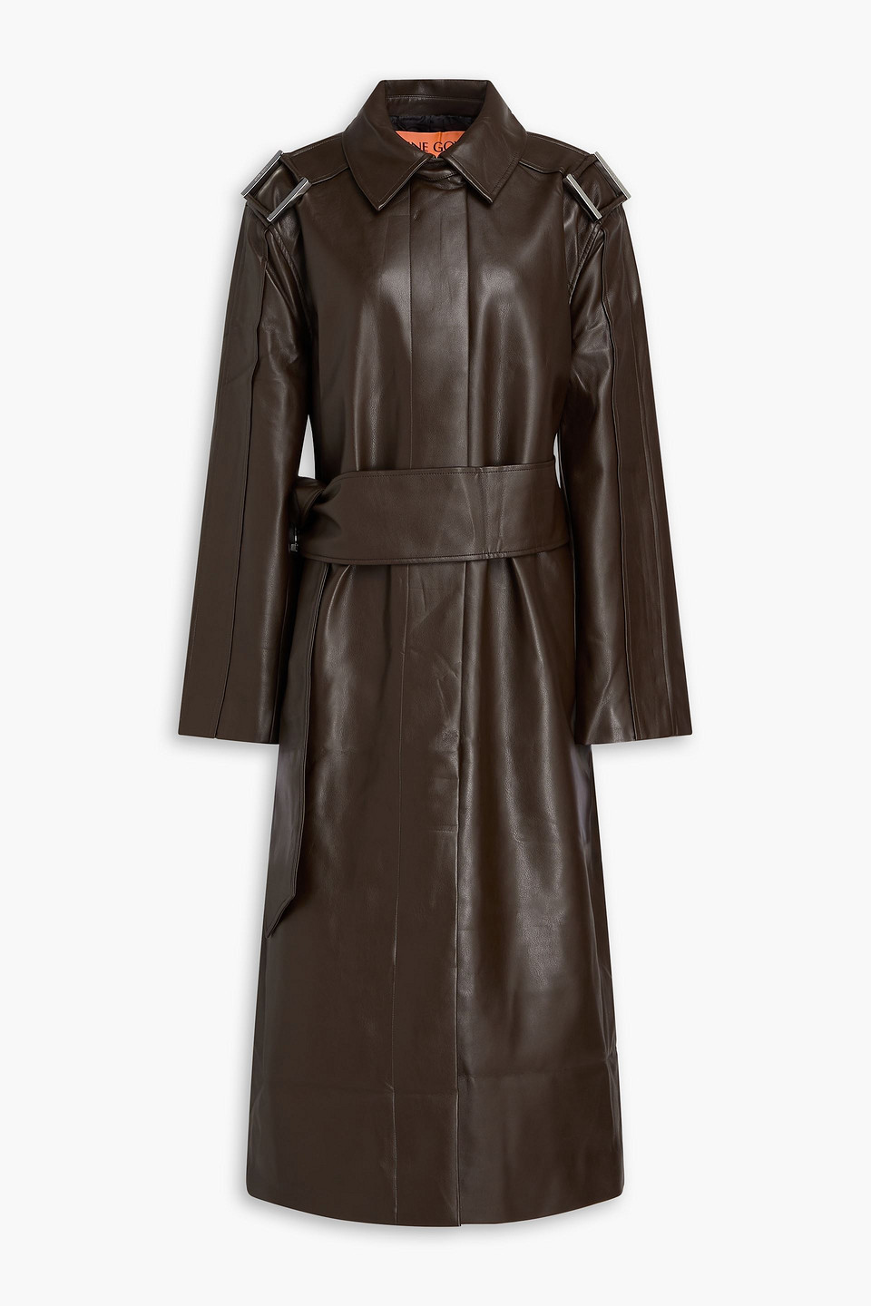 Stine Goya Belted Trench Coat In Chocolate