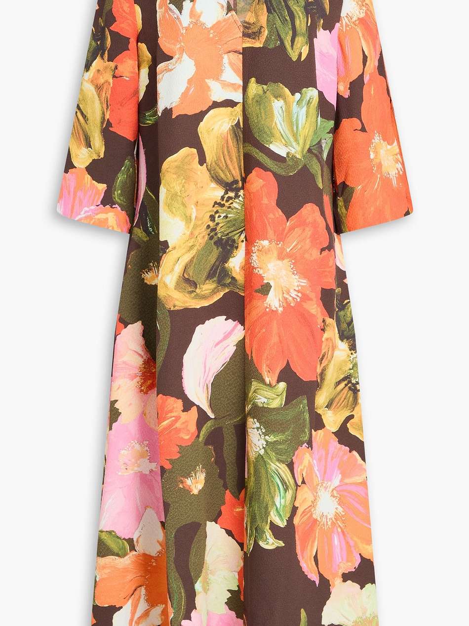 vic floral-print seersucker midi dress